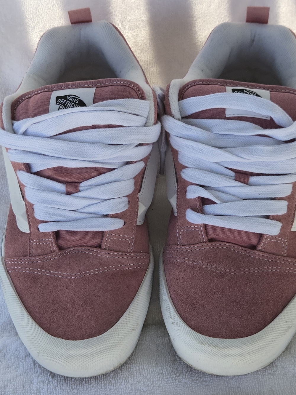 Vans Knu Skool Pink Suede White Sidestripe Chunky Skate Shoes Men 11